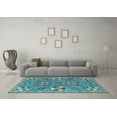 thumbnail image 3 of Ahgly Company Indoor Square Abstract Light Blue Modern Area Rugs, 3' Square, 3 of 4