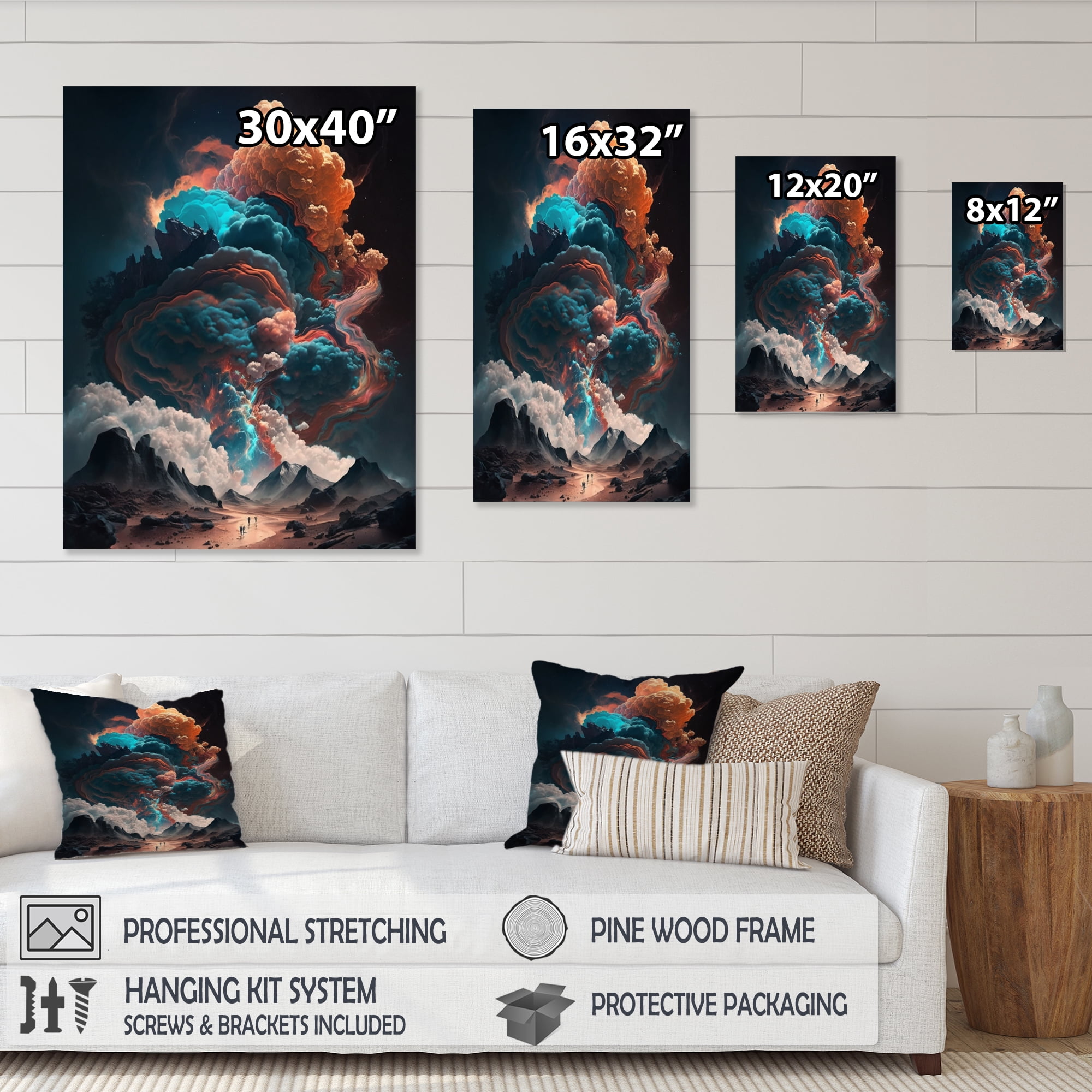 Designart Futuristic Landscape In Space V Canvas Wall Art