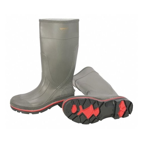 Men's Servus Pro(R) Rubber Boot, Plain Toe, 15" Height, Gray/Red/Black, 9