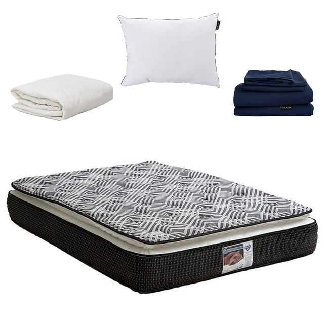 Colchón Matrimonial + Almohada One + Sábanas Softy + Protector de Colchón Spring Air Omega