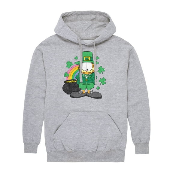Garfield Rainbow Shamrocks - Men's Pullover Hooded Fleece Sweatshirt
