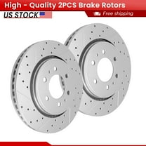 ACB ZONE Front Brake Rotors Set for Ford Expedition F-150 Lincoln Navigator, Drilled & Slotted Disc Rotors Kit (Left & Right)