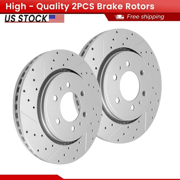 ACB ZONE Front Brake Rotors Set for Ford Expedition F-150 Lincoln Navigator, Drilled & Slotted Disc Rotors Kit (Left & Right)