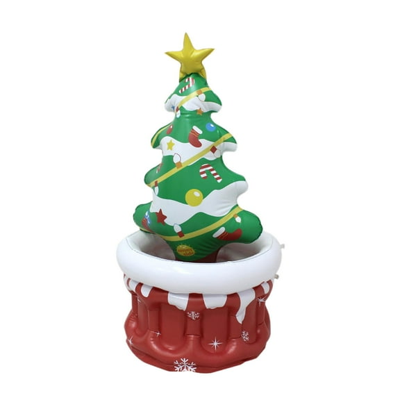 Inflatable Cooler Ice Bucket Beverage Container Christmas Tree Design for Pool Party Yard Birthday