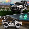 thumbnail image 2 of GVN Ride On Car,Four-Wheel Drive Leather Seat,High And Low Speed,Music,Front Light,Power Display,Two Doors Can Open,Seat Belt Four Wheel Absorber,White+Black, 2 of 13