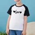 thumbnail image 5 of Frwgonr Boys Girls School Shirts Black Cute Heart Grpahic Raglan Short Sleeve Tee Tops 3-14 Years, 5 of 5