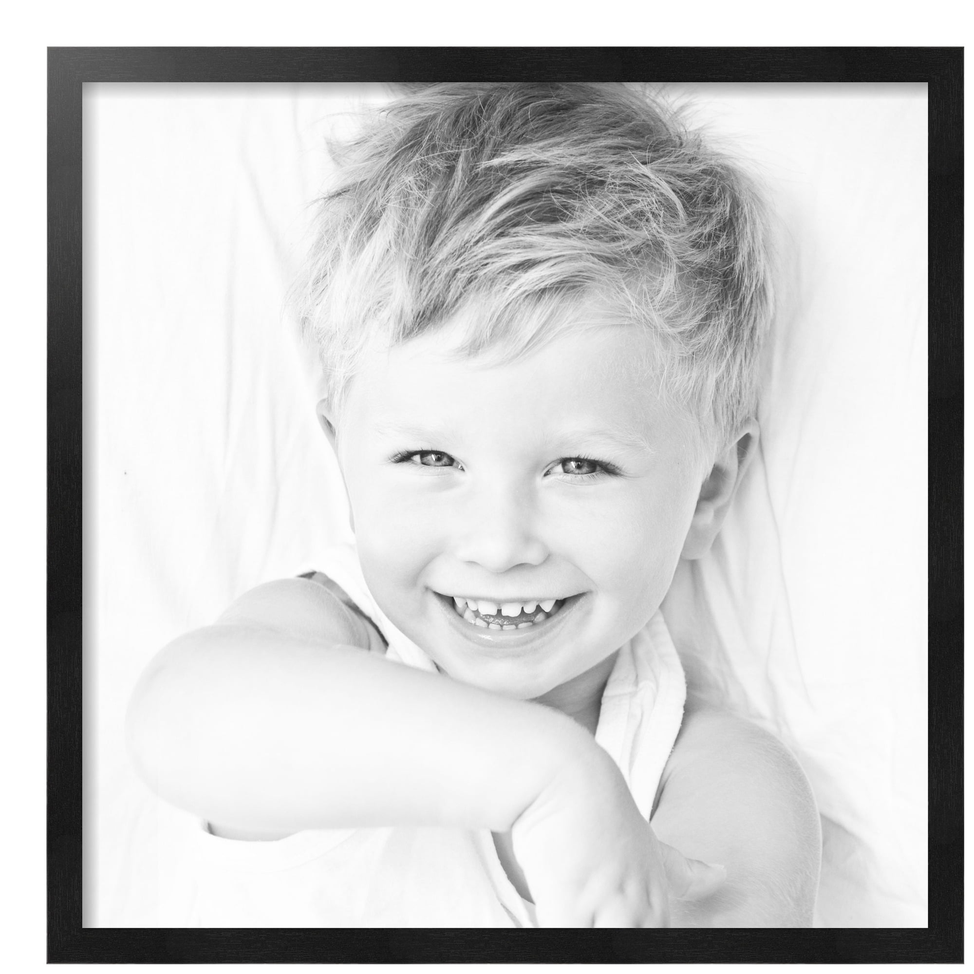 ArtToFrames 24" x 24" Woodgrain Black Shadowbox 2.5 inch Tall Picture Frame, 24x24 inch Black Wood Poster Frame (WOM-5141), 3 Pack