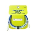 thumbnail image 4 of onn. Lightning to USB-C Rainbow Charging Cable, Blue, 6', 4 of 8