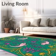 thumbnail image 2 of ODIKA 2'x3' Machine Washable Non-Slip Area Rug, Mythical Salamander Graphic Artistic Accent High Traffic Rug with Pad, Green, 721735, 2 of 8