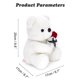 thumbnail image 2 of Oso de peluche HWD 25 cm con peluche de peluche rosa para San Valentín, 2 of 6