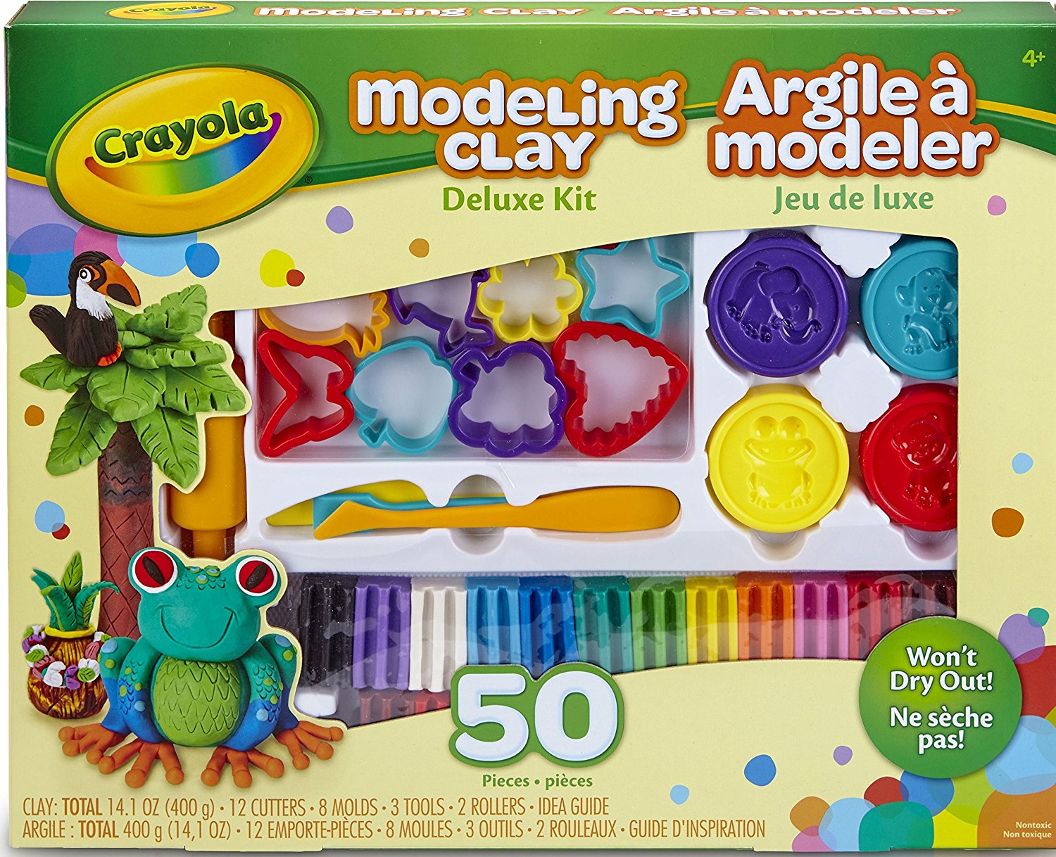 ; Modeling Clay Deluxe Kit; Art Tools; 50 Pieces; Soft, Pliable Clay