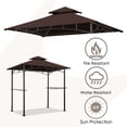 thumbnail image 4 of Eurmax 5x8 Grill Gazebo Replacement Canopy Double Tiered BBQ Canopy Roof,Coffee, 4 of 5