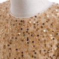 thumbnail image 5 of Gpaecead Trendy Girls' Christmas Solid Color Sequin Mesh Dress Long Sleeve Princess Dress Gold, 5 of 8