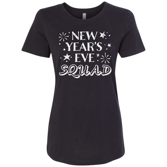 Inktastic New Year's Eve Squad with Stars in White Women's T-Shirt