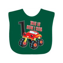 Inktastic Monster Truck How I Roll 1st Birthday Boys Baby Bib