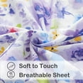 thumbnail image 3 of Viviland Floral Full Sheets, Soft Breathable Microfiber Printed Bed Sheet Set, Deep Pocket Non-Slip Fitted Sheet Included, Purple Flower Pattern, 3 of 7