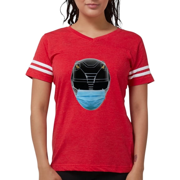 CafePress - Power Rangers Black Range Women's Football T Shirt - Womens Football Shirt