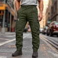 thumbnail image 3 of Rvwovn Mens Cargo Pants - Button Drawstring Waist Pants for Outdoor Hiking Hunting Fishing, 3 of 8