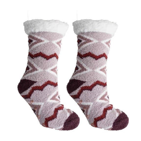 Geo Pattern Lounge Socks, Lavender and Shea Butter Infused - Pink