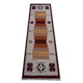 thumbnail image 4 of Rugsotic Carpets Hand Woven Kilim Area Rug, 2'6''x10', White Burgundy, Wool, Flat Weave, Low Pile, Runner, Contemporary Design, 4 of 5