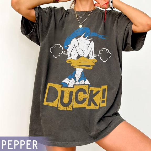 Retro Angry Donald Duck T-shirt, Grumpy Disney Duck Tee, Classic Donald Expression Graphic Shirt, Disneyland Family Vacation Gift 2025