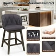 thumbnail image 6 of Costway 4 PCS Counter Height Bar Stools Fabric Upholstered Island Stools with 360° Swivel Seat Gray, 6 of 8