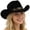 Z20-Black, variant on Vented Straw Cowboy Hat for Women Men Cattleman Crease Wide Brim Breathable Lightweight Western Cowgirl Hat Summer Beach