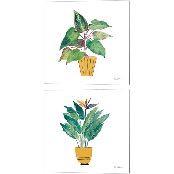 Great Art Now Potted Jewels by Farida Zaman 2 Piece Canvas Art Set Each 14"W x 14"H