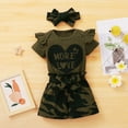 thumbnail image 2 of Odeerbi 2024 Infant Toddler Baby Girl Matching Outfits Short Sleeve Babysuit Floral Shorts Bow Headband Sister Clothes, 2 of 9