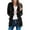 Black, variant on Women's Long Knit Cardigan Coat with Open Sleeve and Patchwork Boho Design Front Pockets
