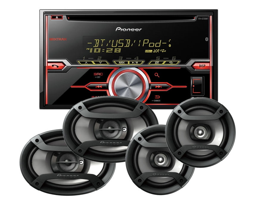 Pioneer InDash Double Din Bluetooth CD Player with TS695P 6x9' and TS