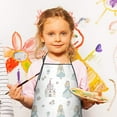 thumbnail image 2 of Princess Castle Flower Pattern Kids Aprons for Girls and Boys,Adjustable Neck Strap Toddler Aprons for Kids Cooking Baking, 2 of 6