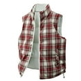thumbnail image 5 of Gaexia Vest for Women Plus Size,Reversible Double Face Plaid Stand Collar Vest Outerwear Casual Loose Fit Womens Layering Piece Alternative To Jackets, 5 of 7