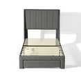 thumbnail image 1 of Homy Casa Cadre de Lit Rembourré avec Rangement pour Chambre, Lit Simple, Gris, 1 of 6