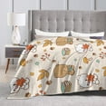 thumbnail image 4 of DouZhe Ultra-Soft Micro Fleece Lightweight Flannel Bed Blanket, Cartoon Bear Animal Print Cozy Warm Throw Blankets, 80"x60", 4 of 7