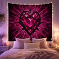thumbnail image 2 of Glowing Heart Shaped With Shades Magenta Faceted Crystalline, Spooky Gothic for Gothic Decor Fans, Dark Art Decor, Halloween Gift, Tapestry Wall Hanging for Bedroom and Dorm, 2 of 7