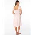 thumbnail image 3 of Celebrity Pink Women's and Women's Plus Puff Sleeve Midi Dress, Sizes XS-4X, 3 of 11