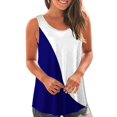 thumbnail image 2 of Timegard Womens Tank Top U Neck Sleeveless Ruched Dressy Casual Tunic Top Color Block Ruffle Tee Comfy, 2 of 6