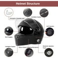thumbnail image 2 of Martian Motorcycle Bluetooth Helmet Full Face Dual Visor Bluetooth Headset: HM_BFULLFACE Matt Black + Premium Leather Gloves, 2 of 9