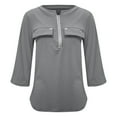 thumbnail image 5 of SHITINN Women's Casual Pocket Zippered 3/4 Sleeve T Shirt Stylish and Functional Women's Fashion Short Sleeve Blouses for Women Shirts for Women Trendy, 5 of 5