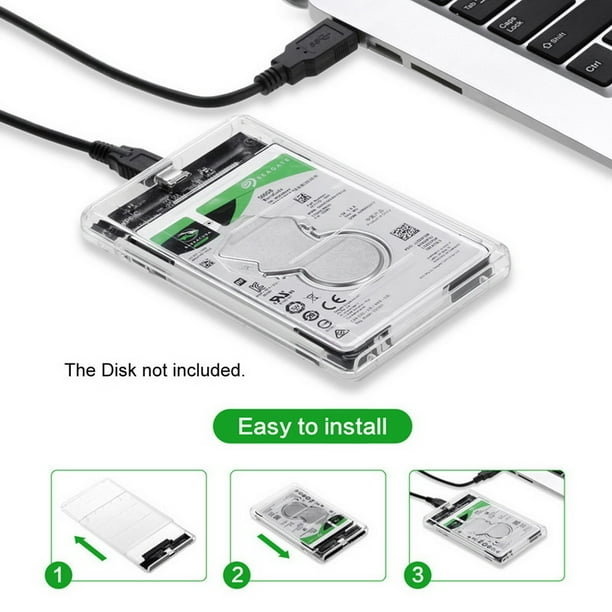 axGear Disque dur SSD externe SATA transparent USB-C Disque dur