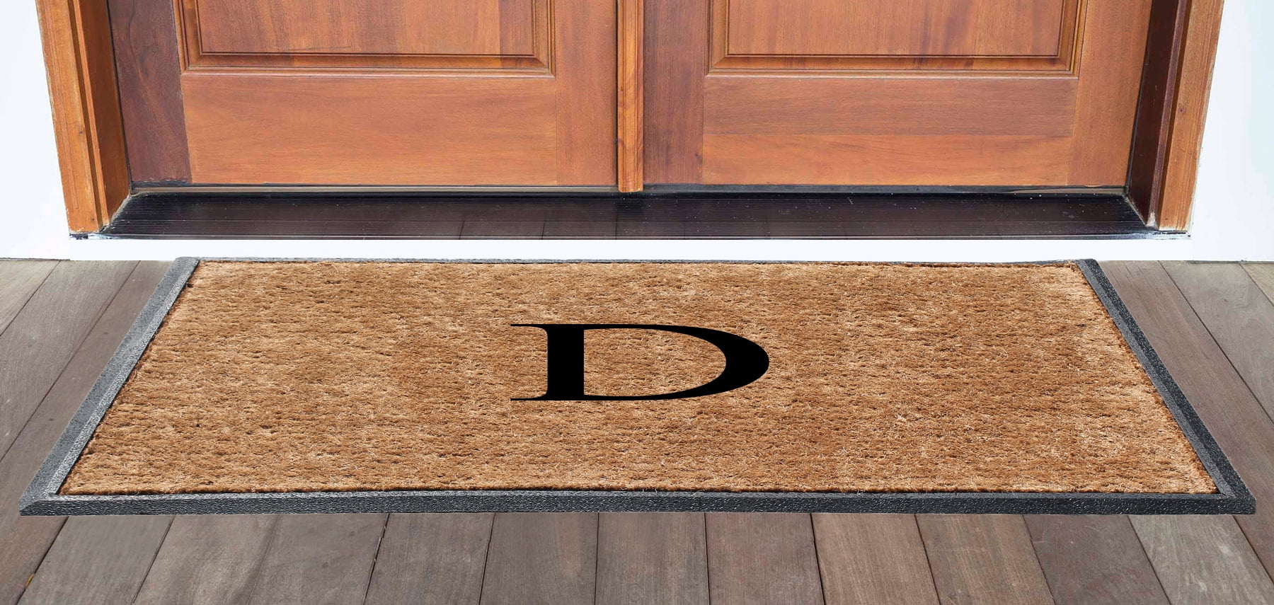 A1HC First Impression 30 in. x 48 in. Rubber and Coir Molded Double Monogrammed Door Mat