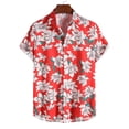 thumbnail image 5 of Camisa de hombre con diseño de rayas retro con estampado 3D de elefante, blusa holgada informal de verano con botones de solapa personalizados para hombre, 5 of 5