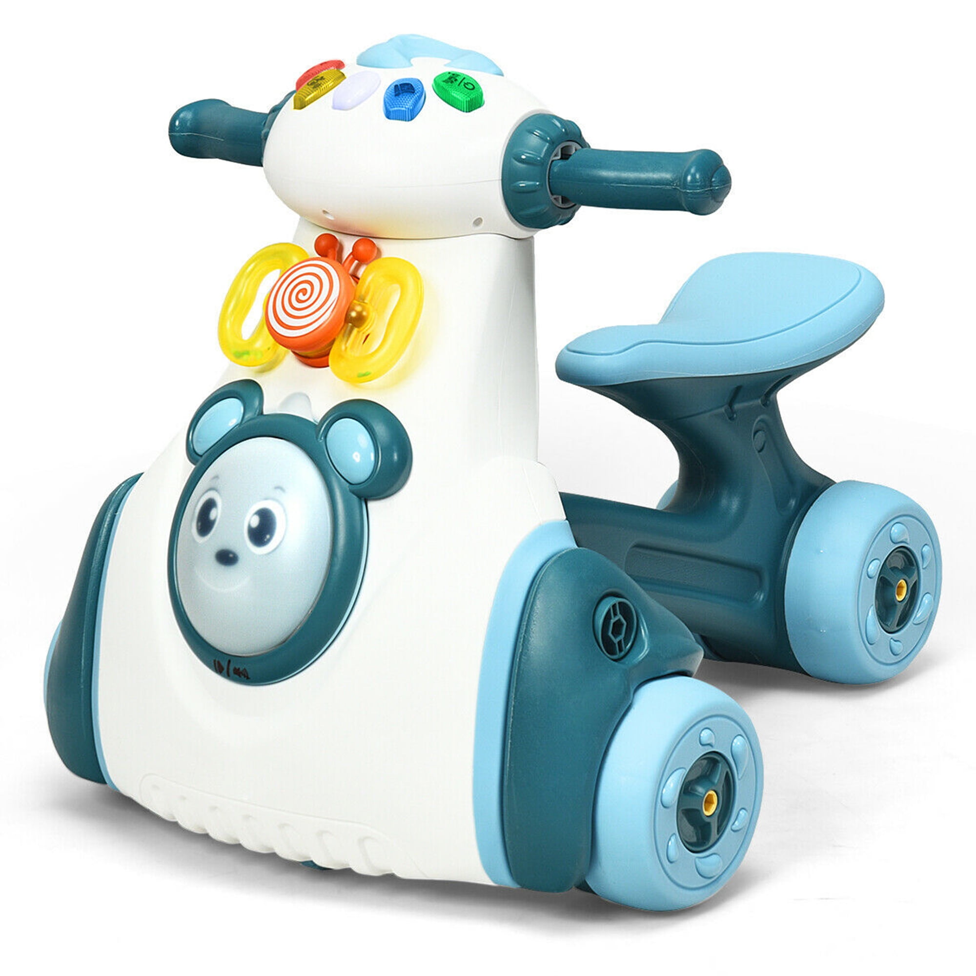 Baby Balance Bike Musical Ride Toy w/ Light & Sensing Function Toddler Walker 