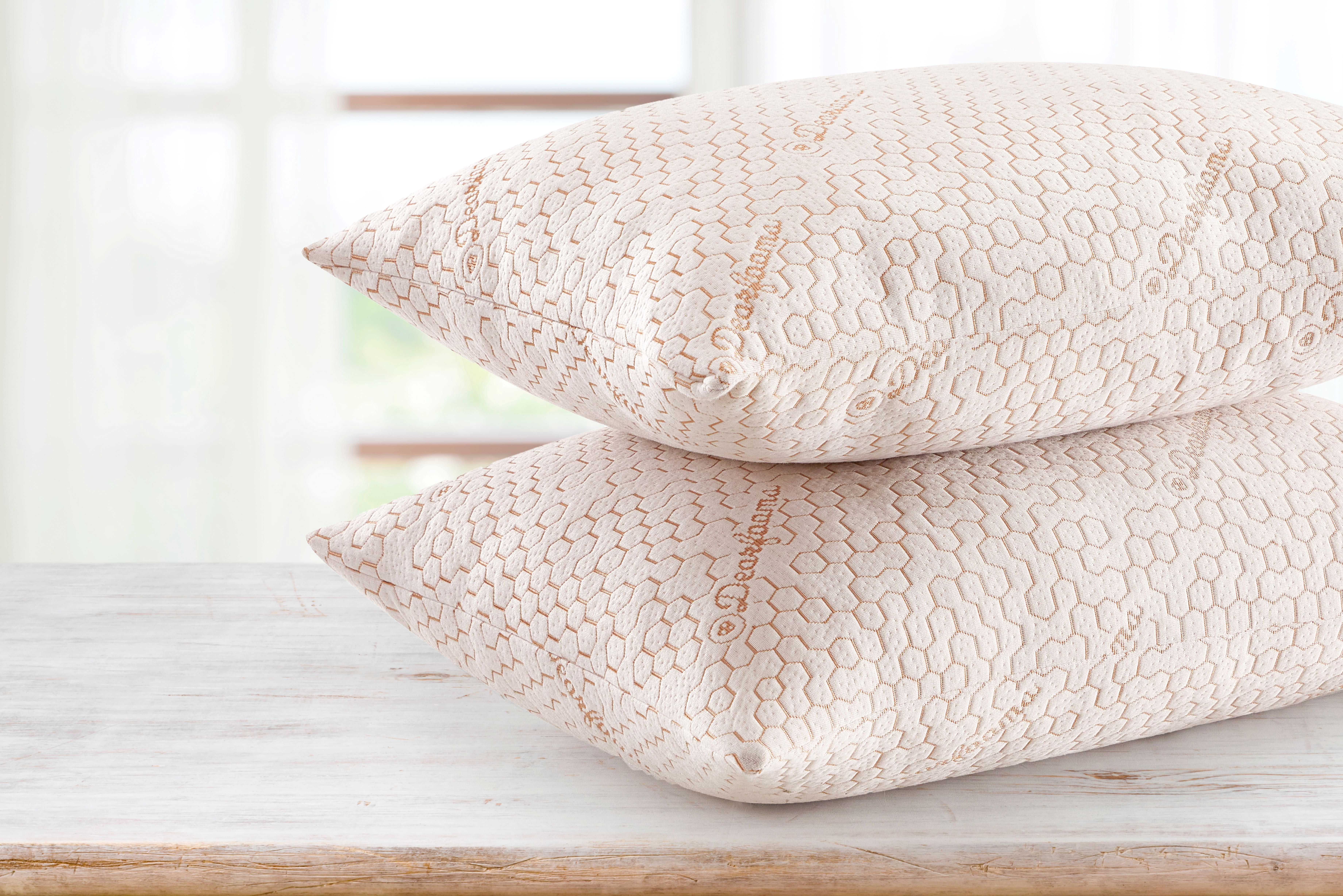 Dearfoams Cozy Copper Infused Bed Pillow 2PK Standard, White