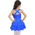 thumbnail image 2 of YEAHDOR Kids Girls Jazz Tap Dance Costume Sequins Bowknot Ballet Leotard Dress Royal Blue 16, 2 of 7