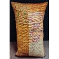 thumbnail image 4 of Handmade Vintage Patchwork Silk Kantha Quilt Sofa Throw Cushion Vintage Home Decorative Lumbar Boho Throw Pillow Cover, 4 of 5