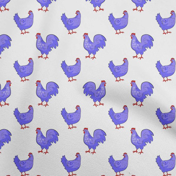 oneOone Viscose Jersey Purple Fabric Rooster Cock Craft Projects Decor Fabric Printed By The Yard 60 Inch Wide