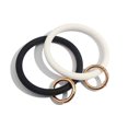 thumbnail image 5 of Masteelf 2Pcs Silicone Bracelet Kkey Ring Alloy Ring Creative Round Shaped Key Chain(Black), 5 of 10