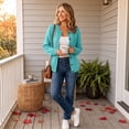 thumbnail image 6 of Cardigan for Women Button up Open Front Cardigan Fall Knit Sweaters Long Sleeve Plus Size Tops Fashion Clothing, 6 of 6